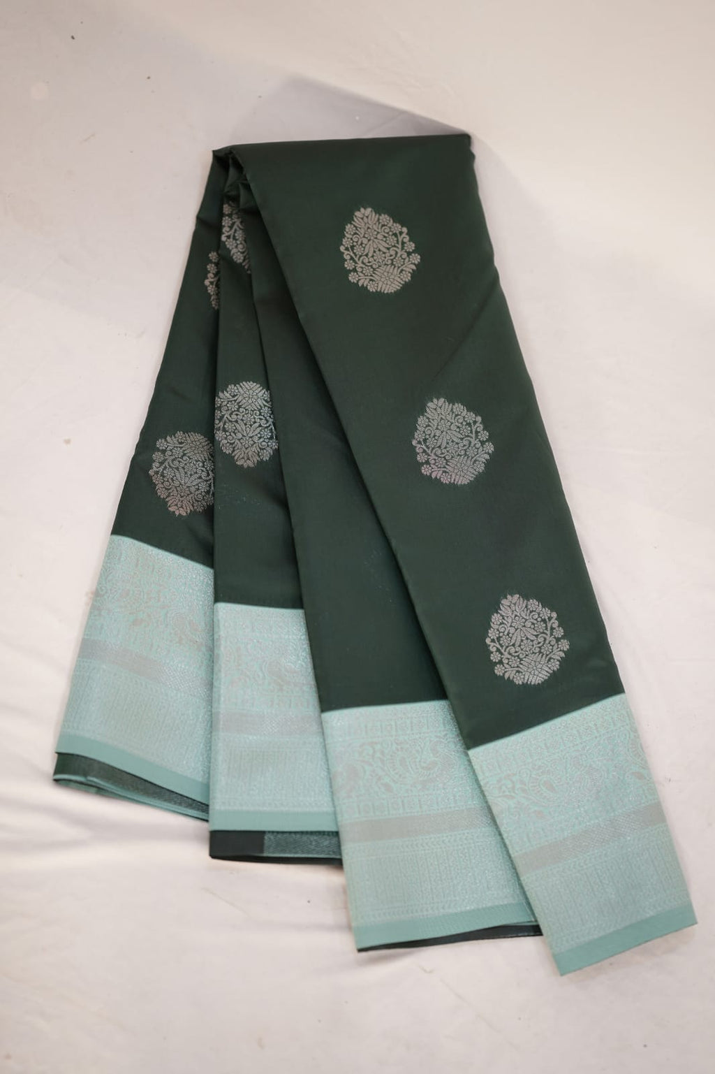 TARA Ayodya Kota Silk  – B Green Rexona with Silver Zari