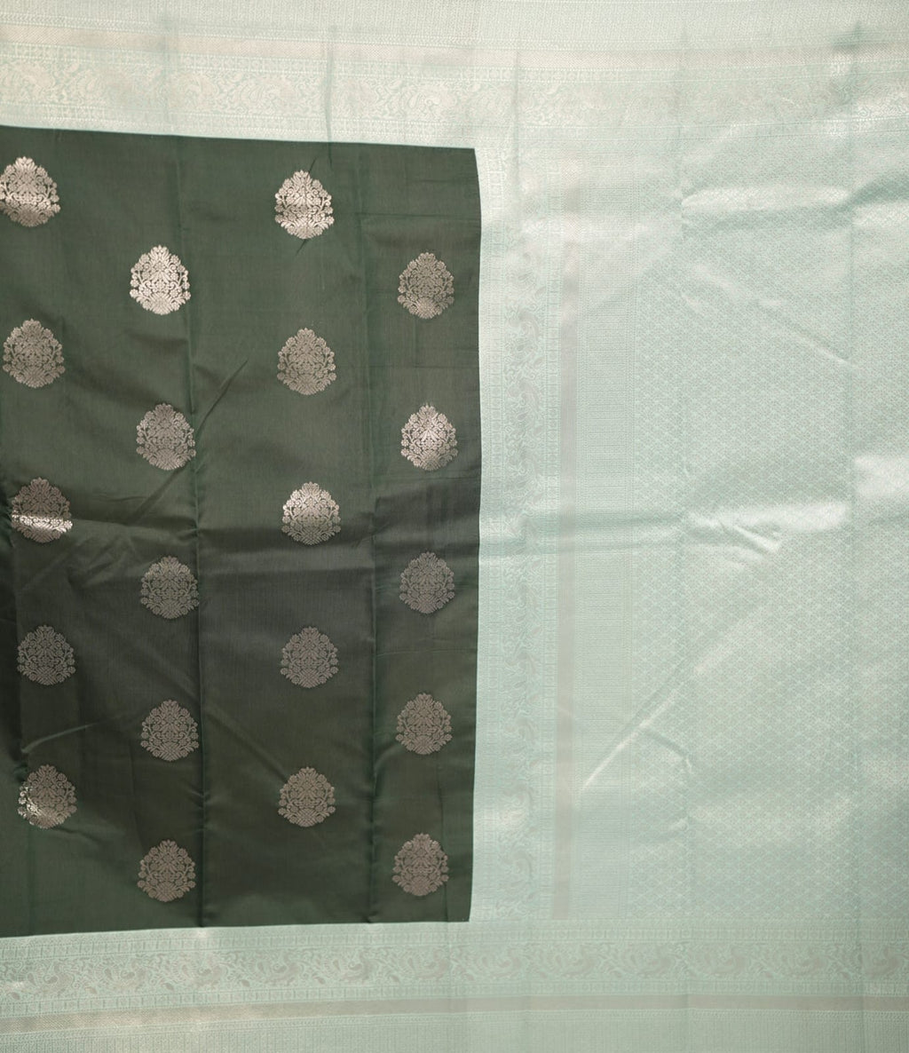 TARA Ayodya Kota Silk  – B Green Rexona with Silver Zari