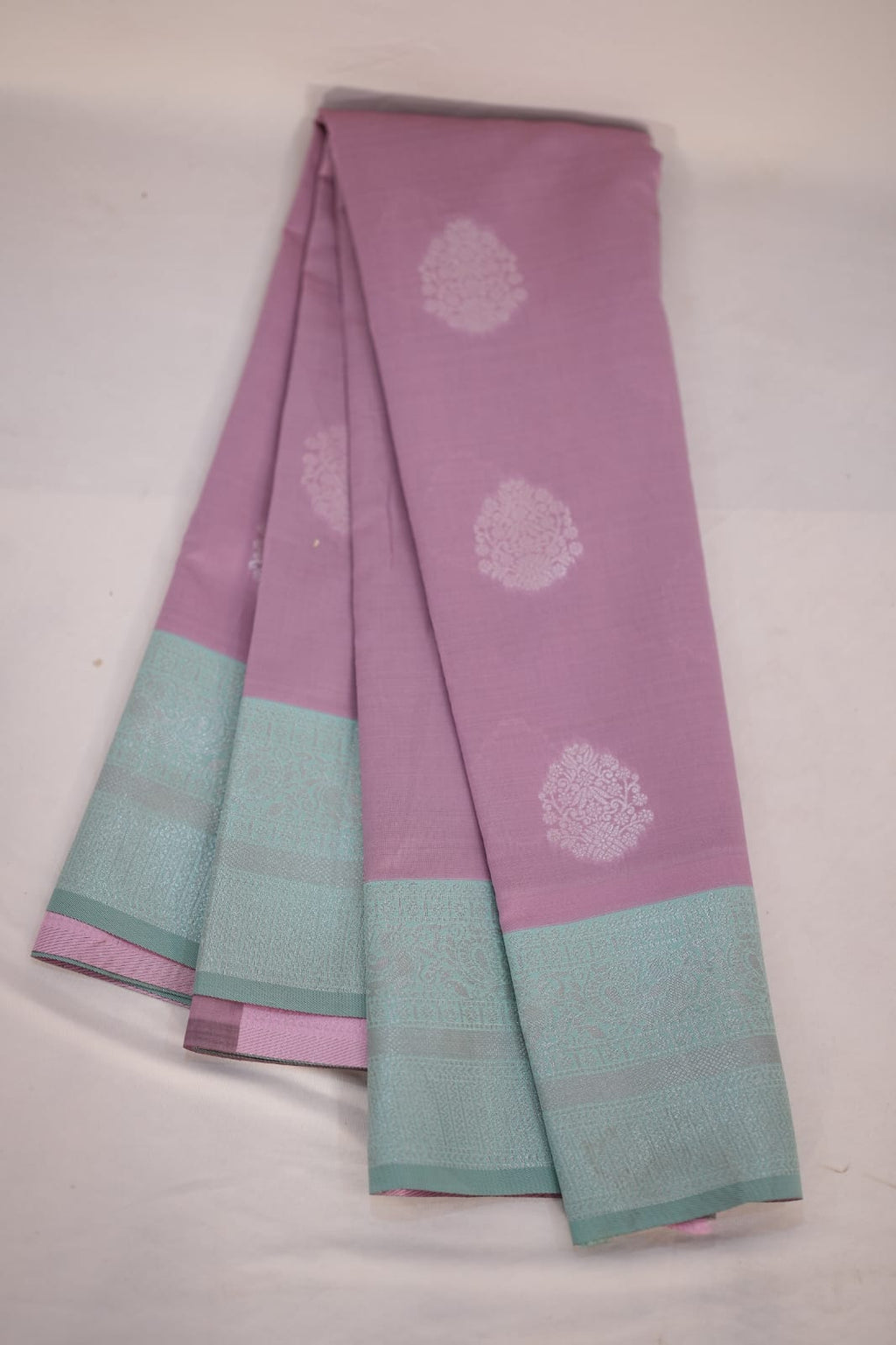 TARA Ayodya Kota Silk – Baby Pink Rexona with Silver Zari