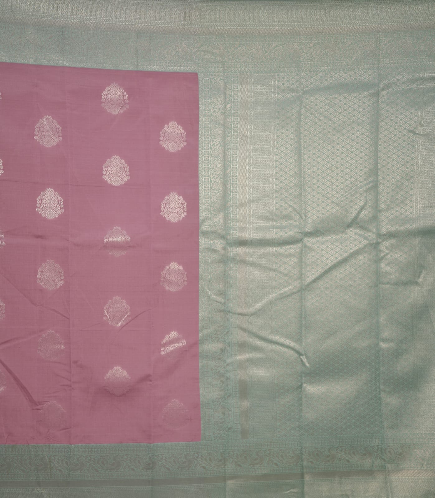 TARA Ayodya Kota Silk – Baby Pink Rexona with Silver Zari