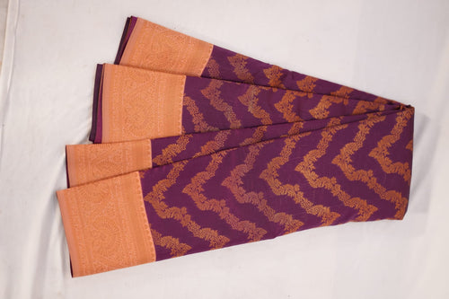 PARI Ayodya Kota Silk  – Wine  with Copper Zari