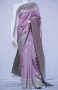 TARA Ayodya Kota Silk – Baby Pink White with Silver Zari