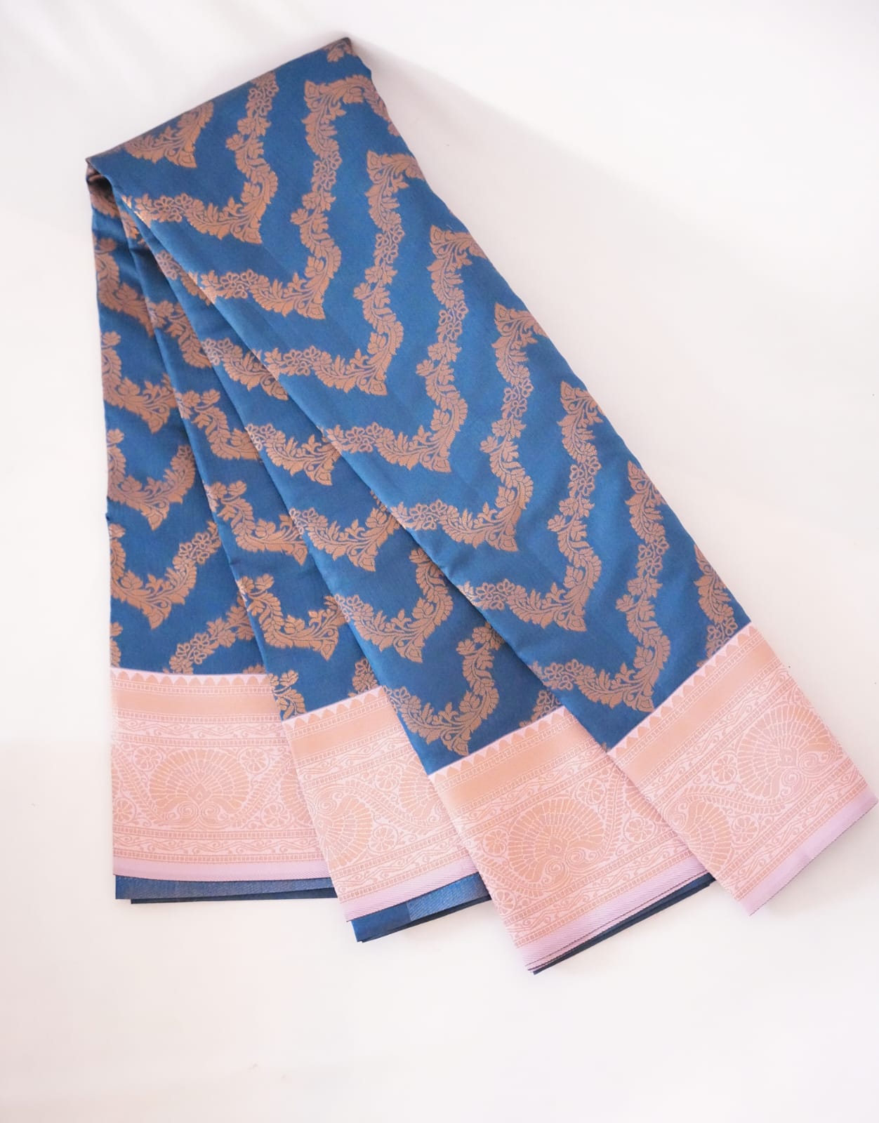 PARI Ayodya Kota Silk  – B Green Pink with Copper Zari