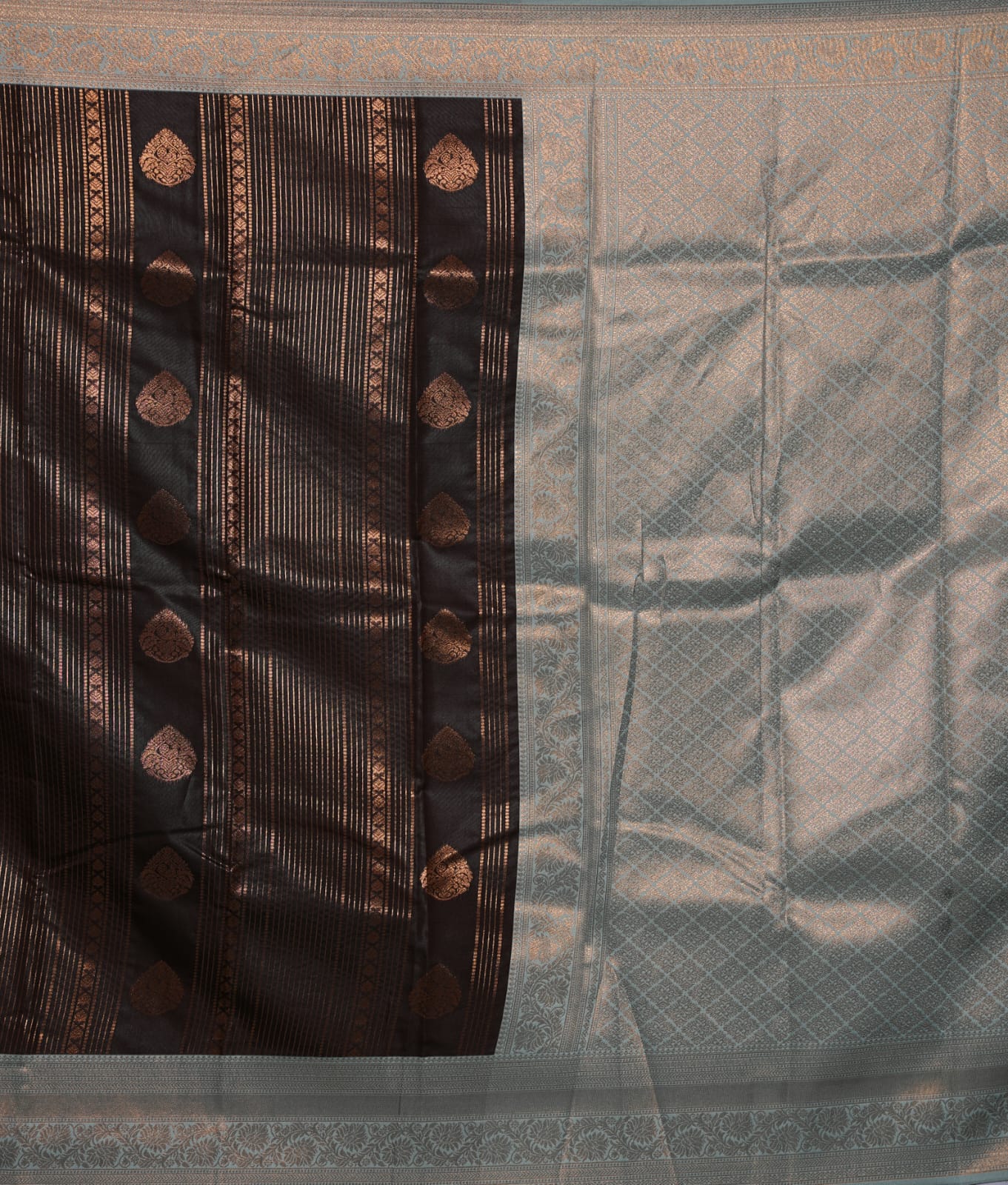 PARI Ayodya Kota Silk – Maroon Rexona with Copper Zari
