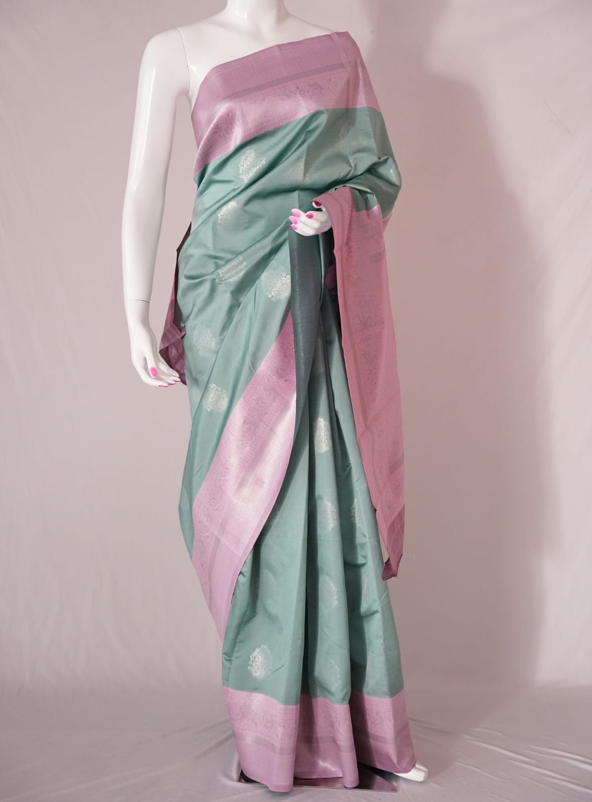 TARA Ayodya Kota Silk – Rexona Pink with Silver Zari