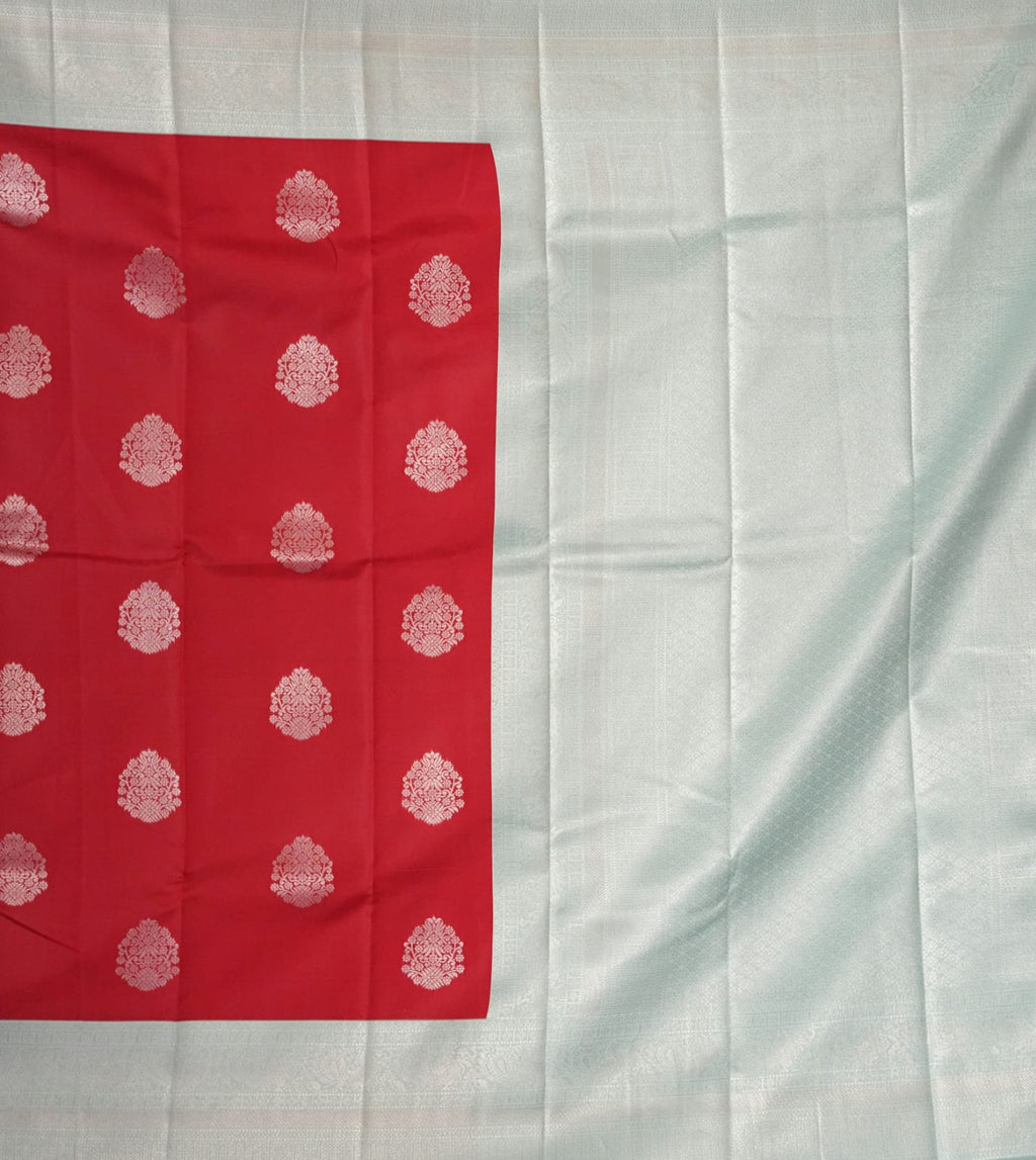 TARA Ayodya Kota Silk  – Red Rexona with Silver Zari