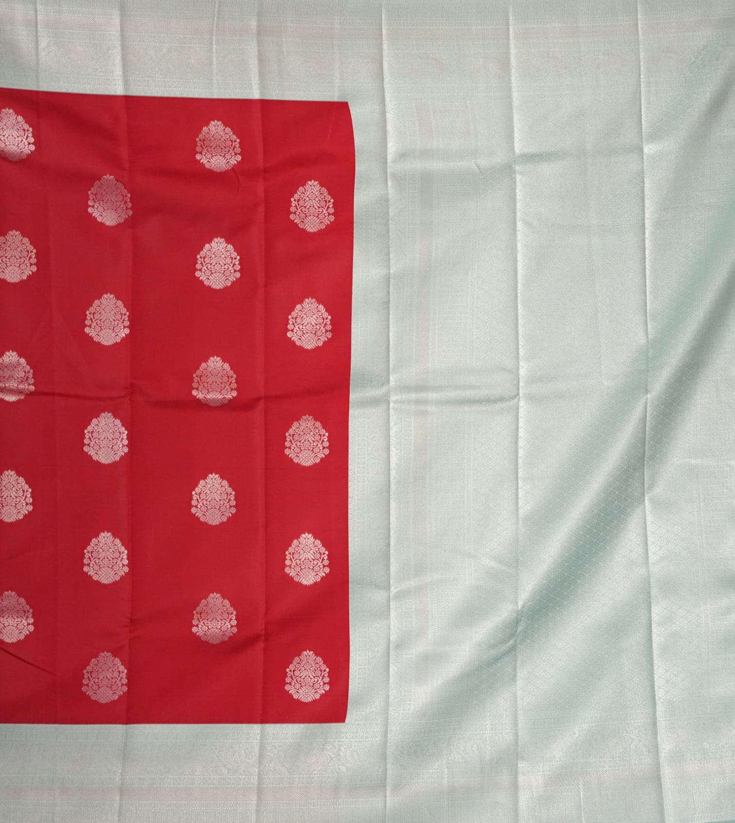 TARA Ayodya Kota Silk  – Red Rexona with Silver Zari
