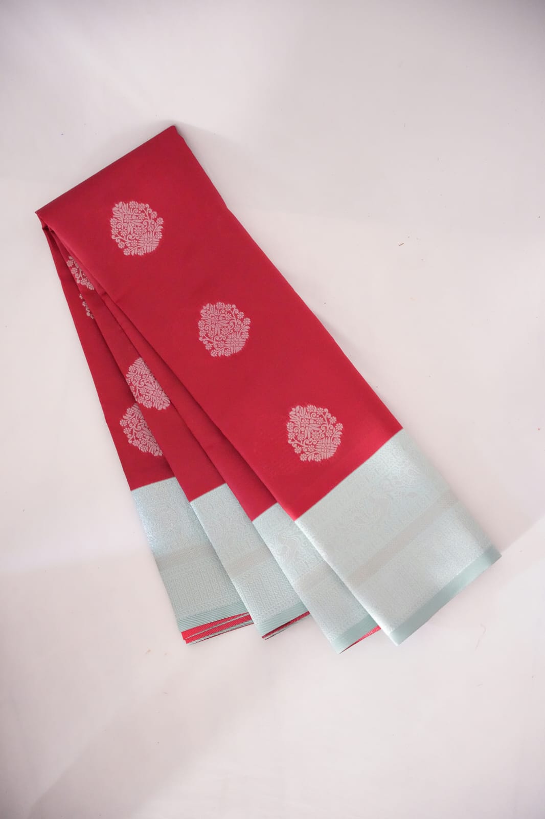 TARA Ayodya Kota Silk  – Red Rexona with Silver Zari