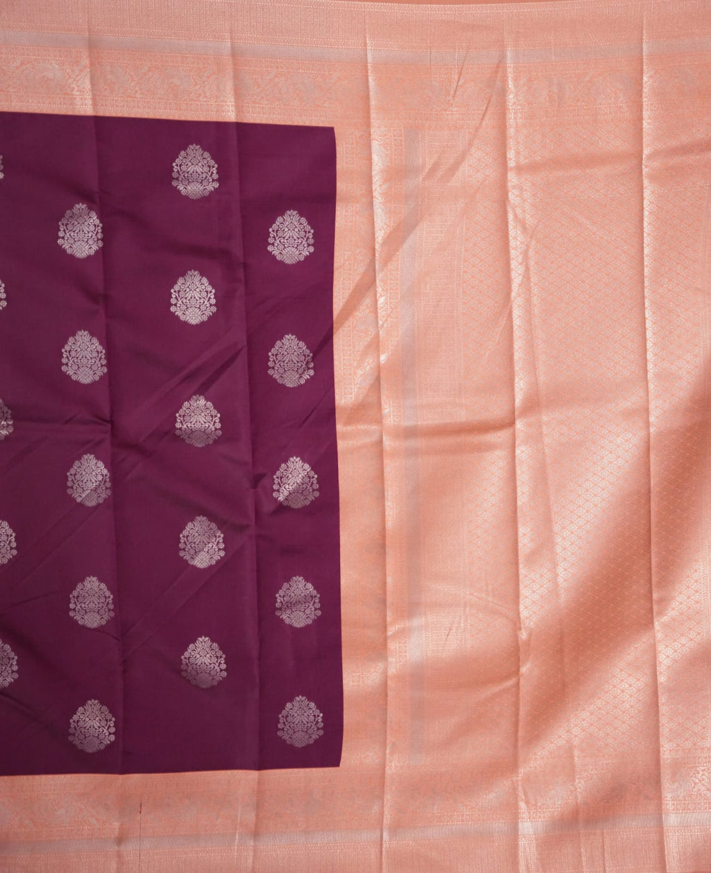 TARA Ayodya Kota Silk  – Mejentha Orange  with Silver Zari