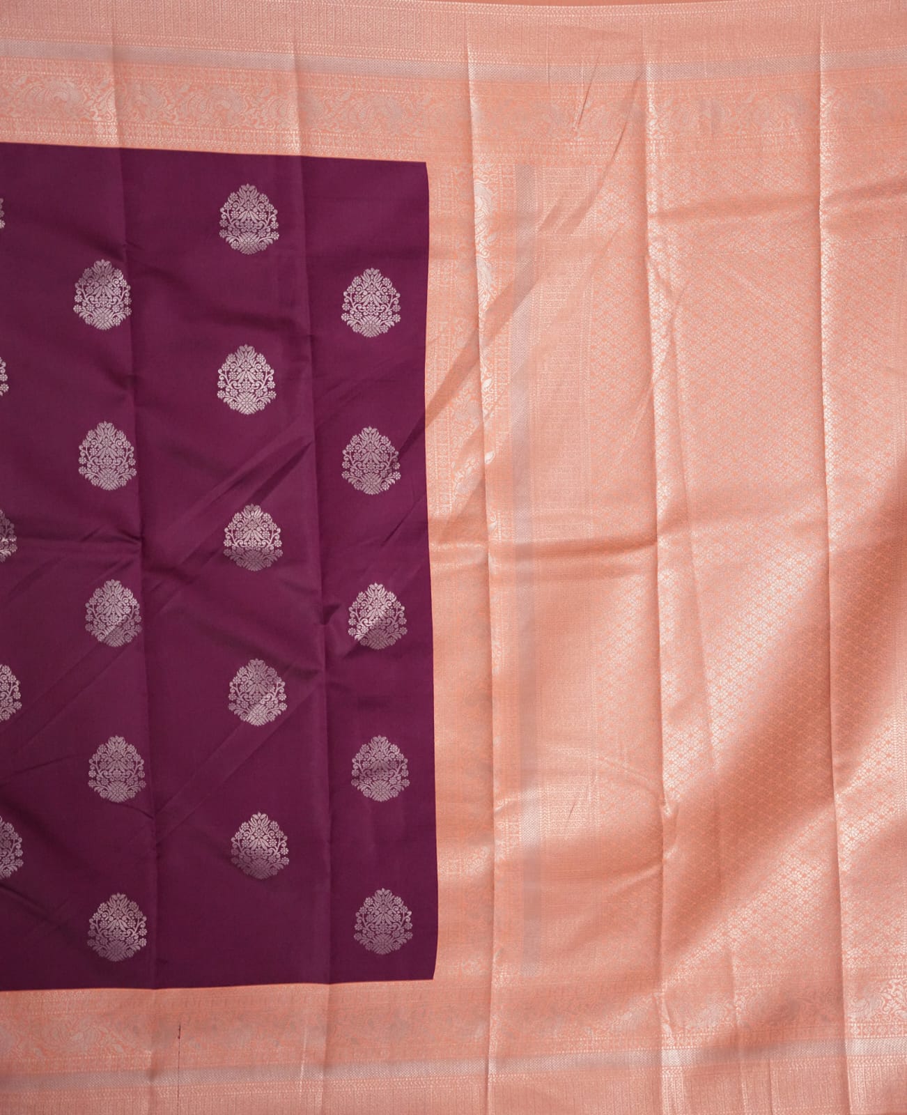 TARA Ayodya Kota Silk  – Mejentha Orange  with Silver Zari
