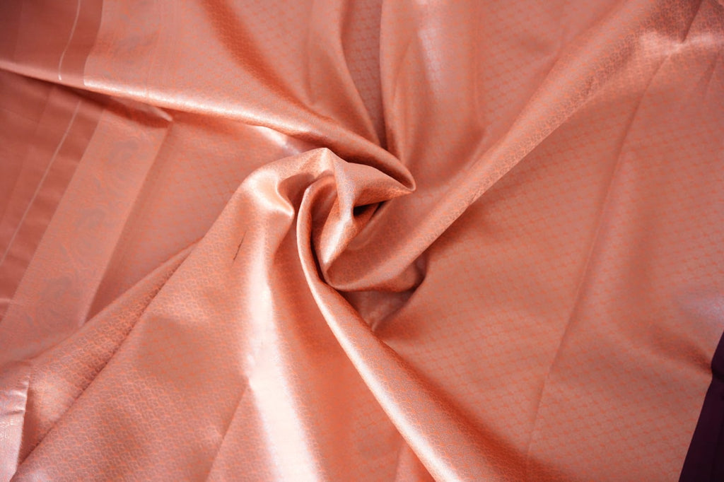 TARA Ayodya Kota Silk  – Mejentha Orange  with Silver Zari