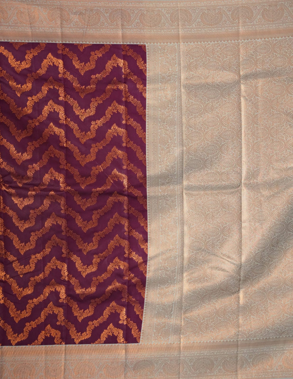 PARI Ayodya Kota Silk  – Wine Rexona with Copper Zari