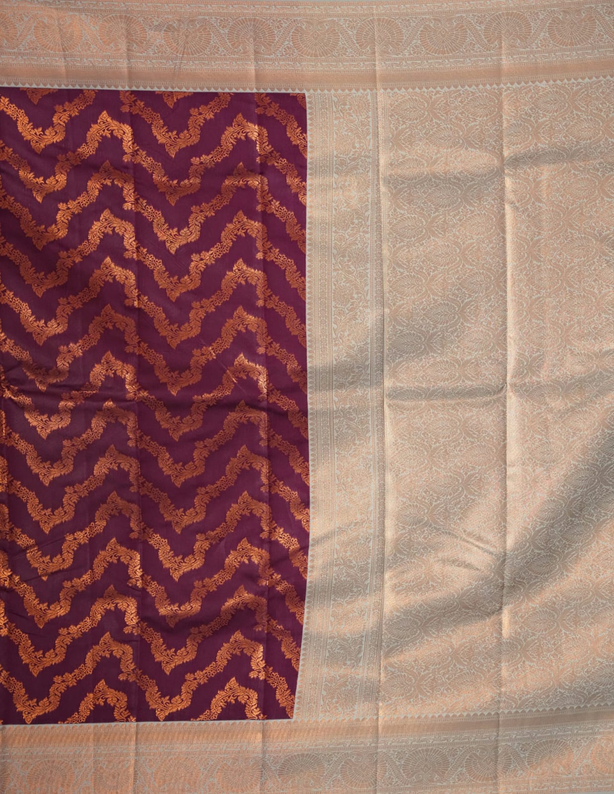 PARI Ayodya Kota Silk  – Wine Rexona with Copper Zari